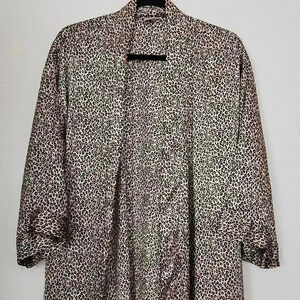 Inner Most Kimono Robe Nightgown Leopard  Print Size M
